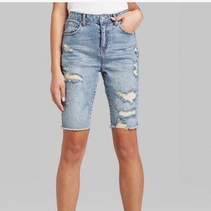 90’s Style High Rise Denim Biker Shorts